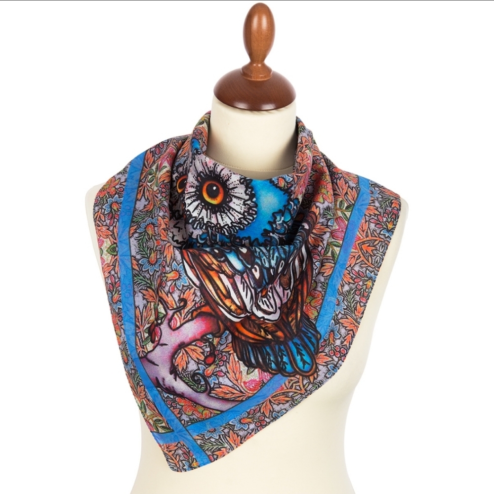 💖 Pavlovo Posad Cotton Shawl Scarf Kerchiefs 27" * 27" - Picture 2 of 6